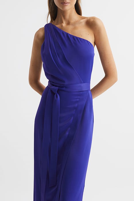 FLORA SATIN MIDI DRESS — ONE SHOULDER 3