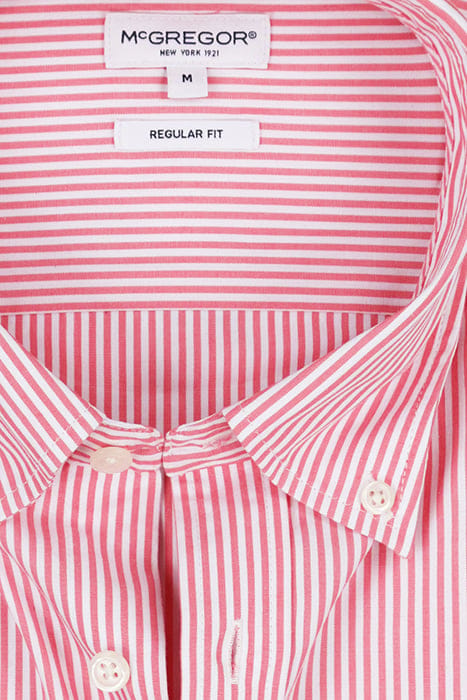 STRIPED POPLIN SHIRT CORAL RED 8