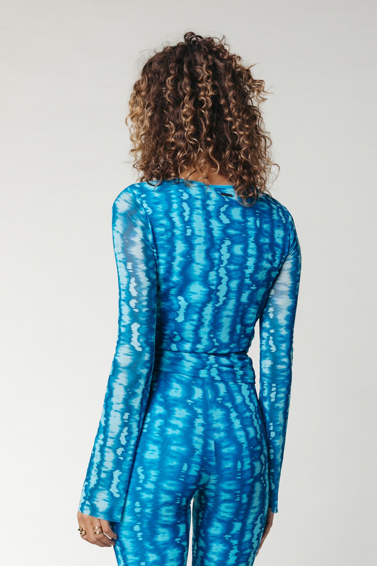 WINONA TIE DYE MESH WRAP TOP LIGHT TURQUOISE 2