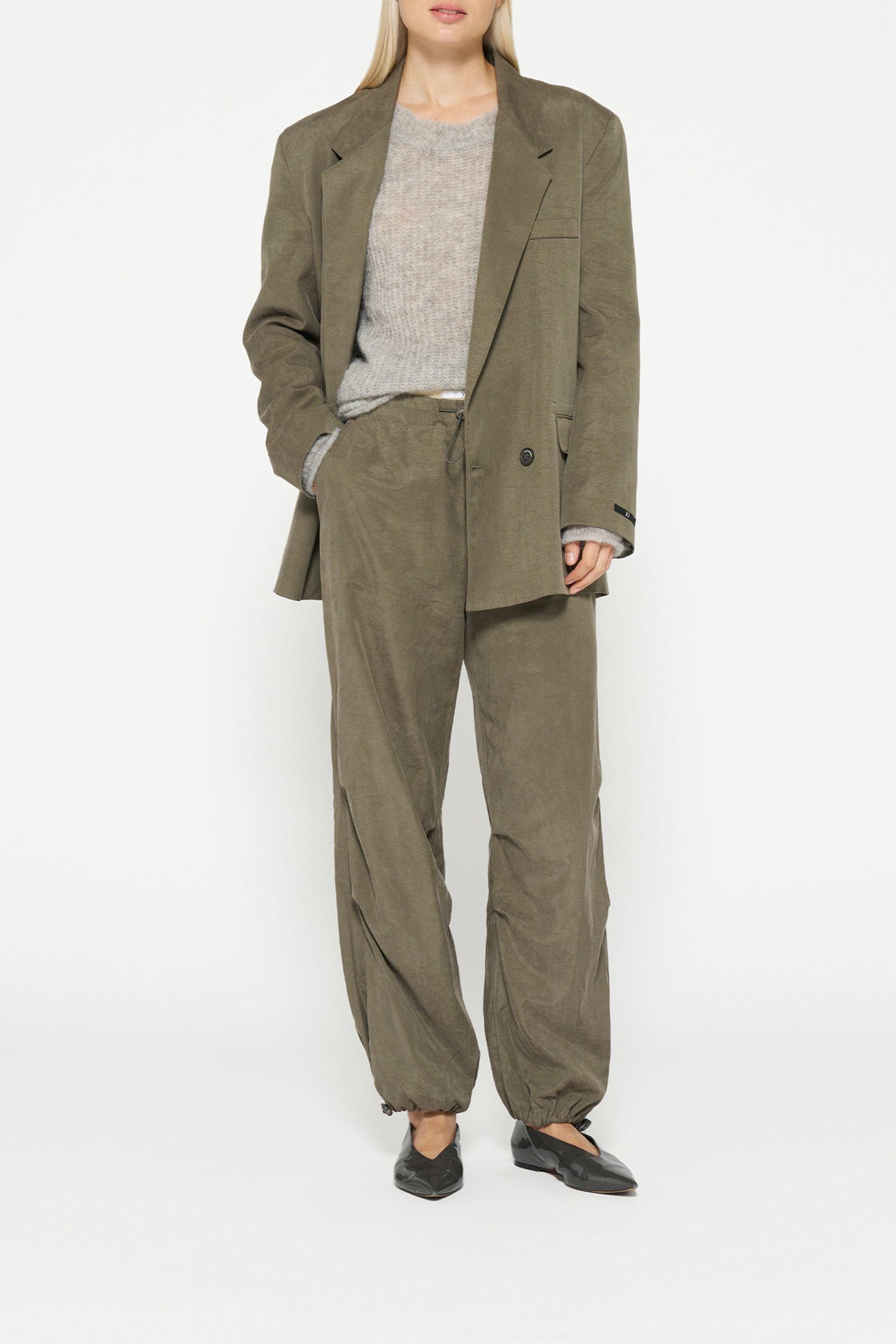 STATEMENT SHOULDER BLAZER DARK MOSS 2