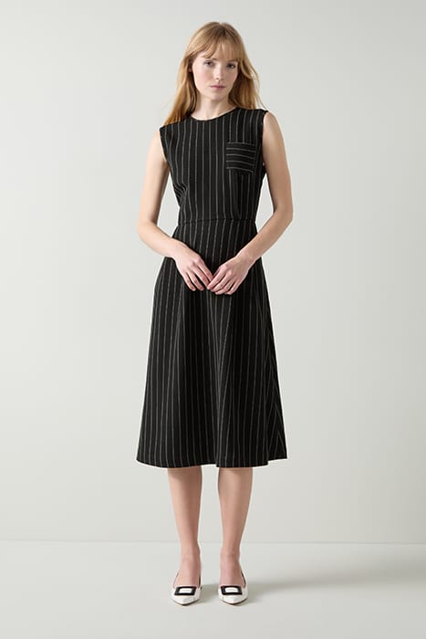 ELLIS STRIPE MIDI DRESS CREAM 1