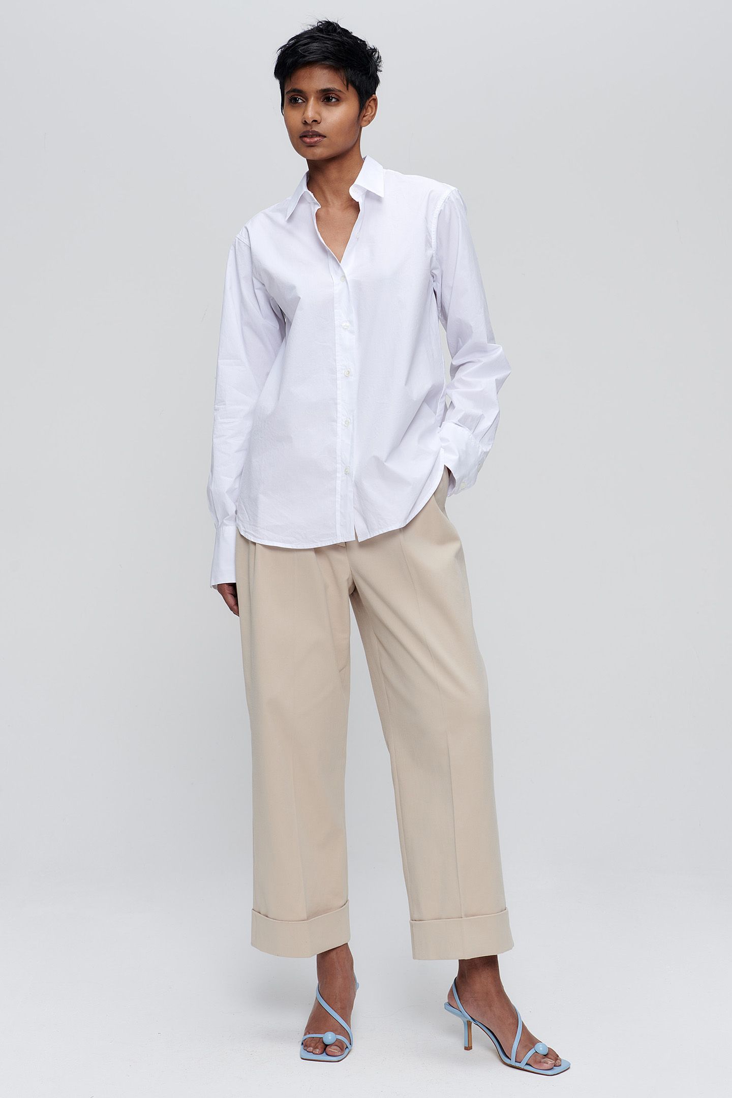 VISCOSE STRETCH WIDE LEG PANTS SIMPLY TAUPE 1
