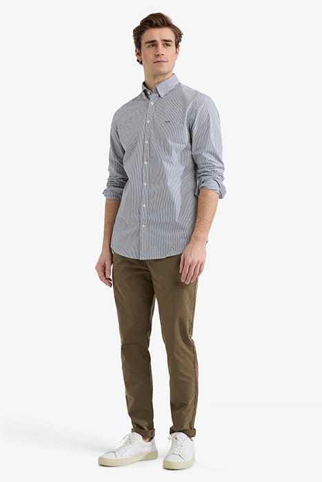 STRIPED POPLIN SHIRT NAVY 2