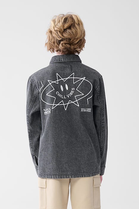 BAA-SBSMILE DENIM OVERSHIRT DARKGREY 2