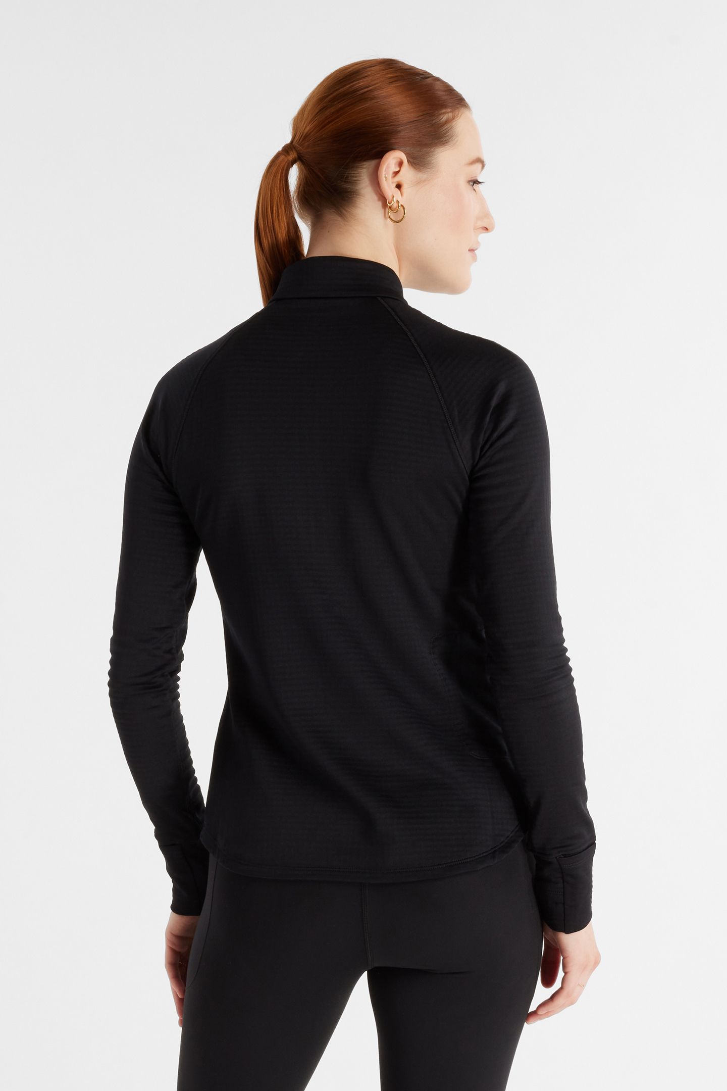 ATHLETICS HEAT GRID 1/2 ZIP TOP IN BLACK 2