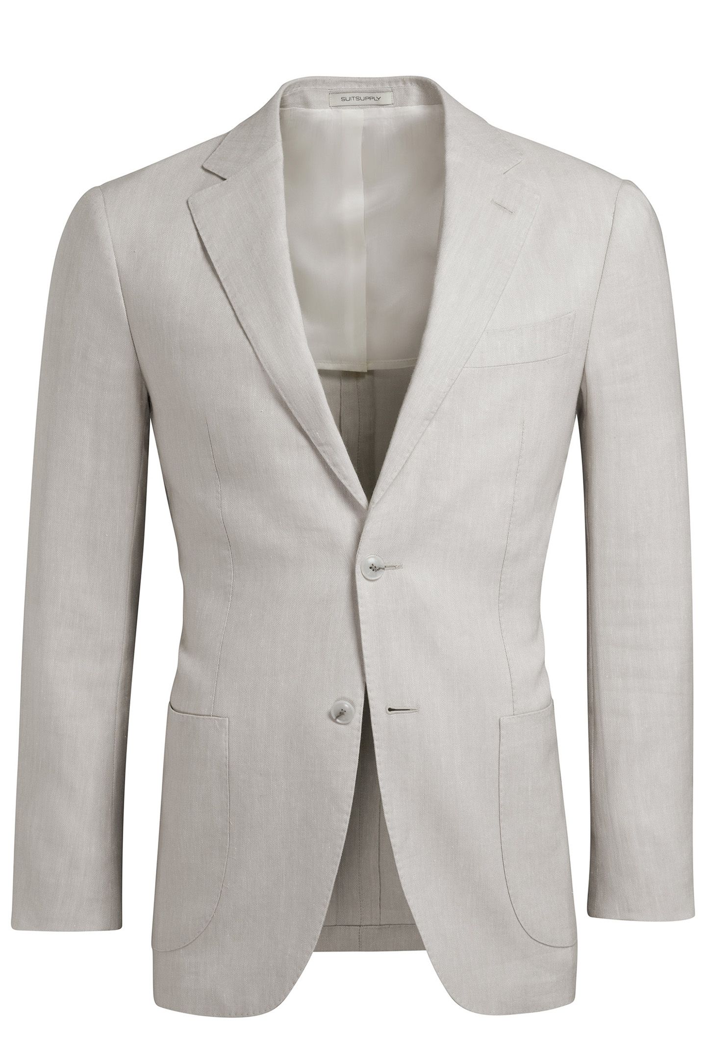 HERRINGBONE TAILORED FIT HAVANA BLAZER LIGHT GREY 3