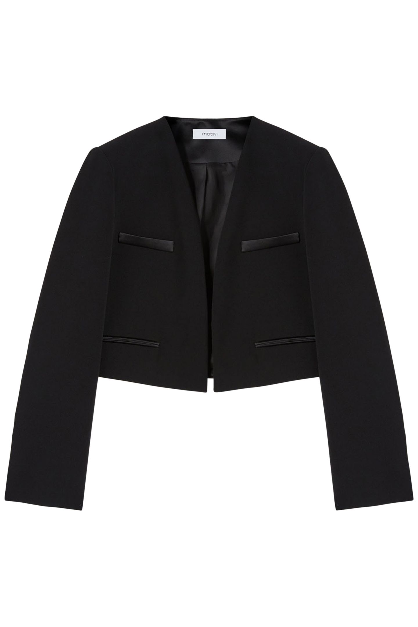 SPENCER JACKET WITH SATIN INSERTS BLACK 3