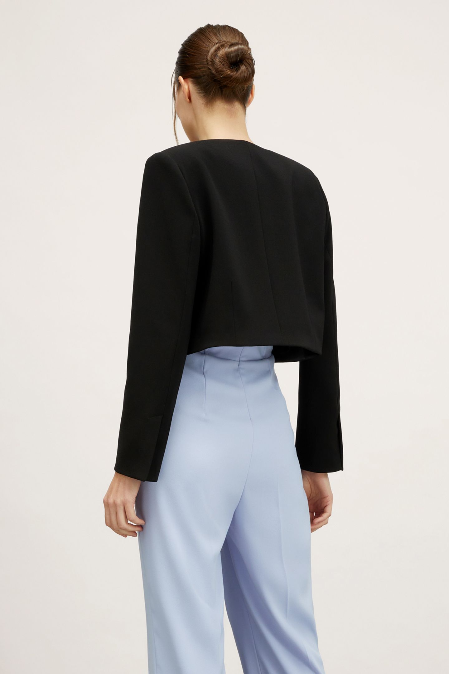 SPENCER JACKET WITH SATIN INSERTS BLACK 2