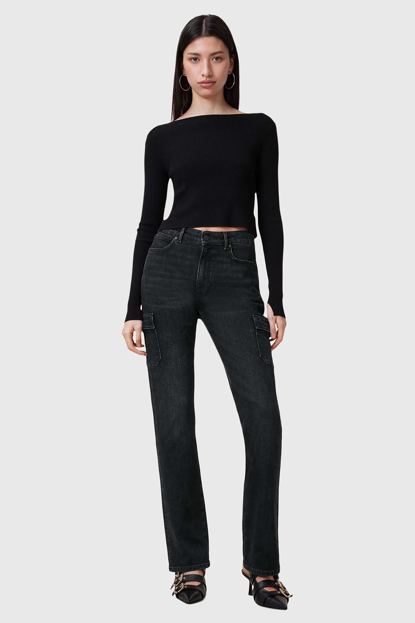 HOLLIS CARGO BOOTCUT WASHED BLACK 3