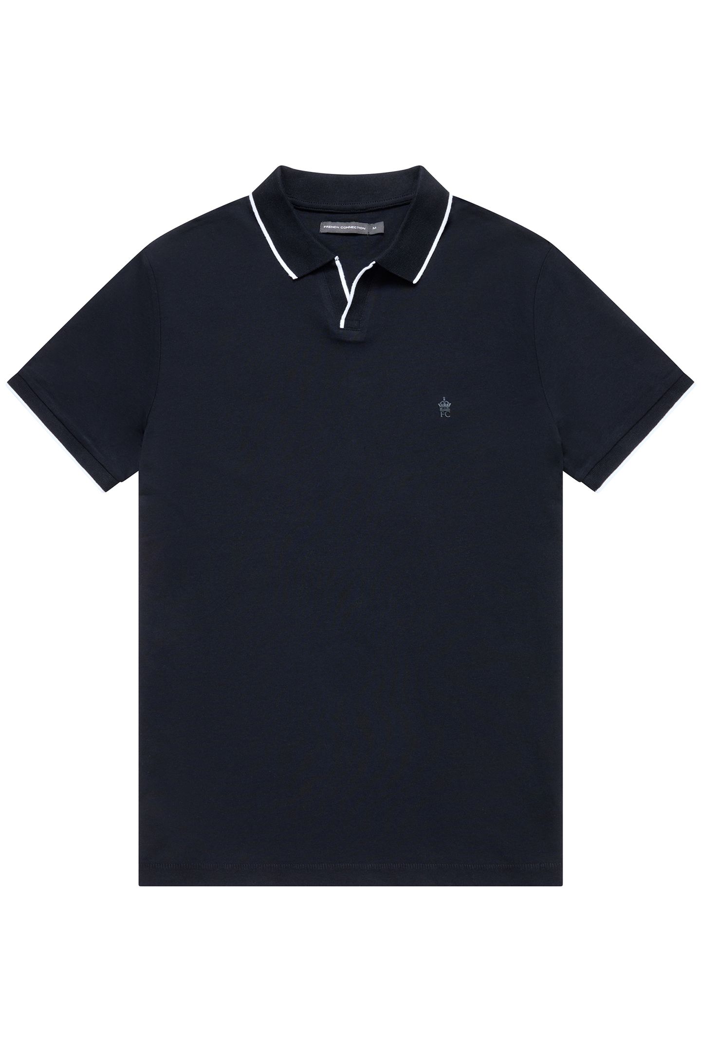 TROPHY TIPPED POLO BLACK/WHITE 1