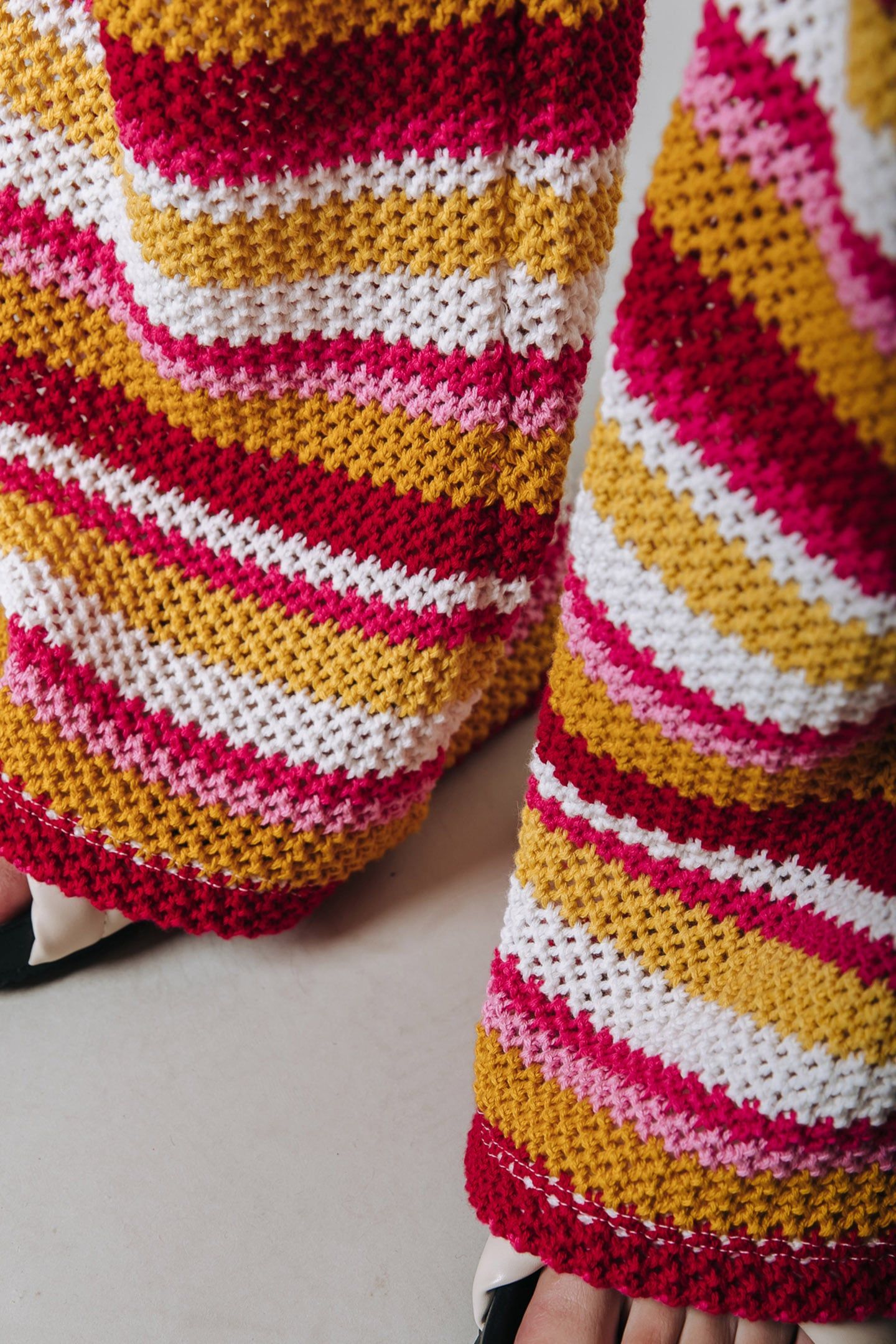 LOEKIE CROCHET STRIPE FLARE PANTS MULTICOLOR 3