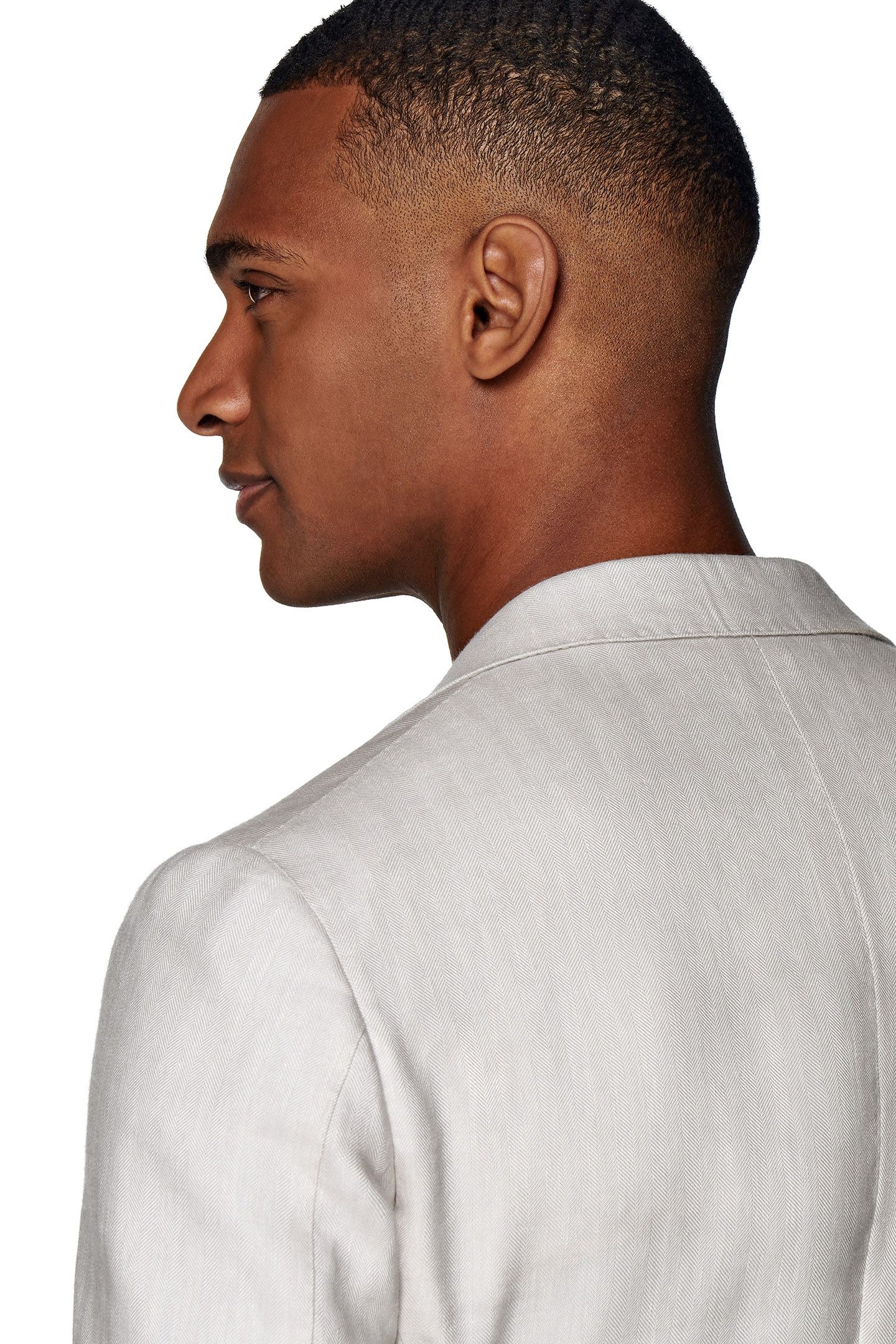 HERRINGBONE TAILORED FIT HAVANA BLAZER LIGHT GREY 5