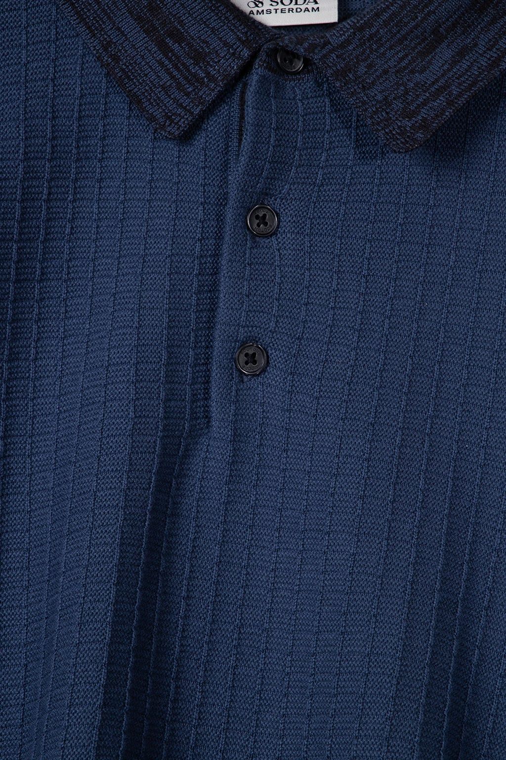 MARLED RIB SWEATER SS POLO DARK OBSIDIAN 4