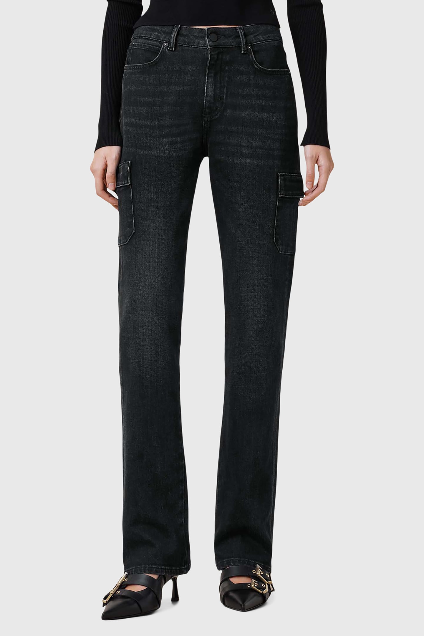 HOLLIS CARGO BOOTCUT WASHED BLACK 1