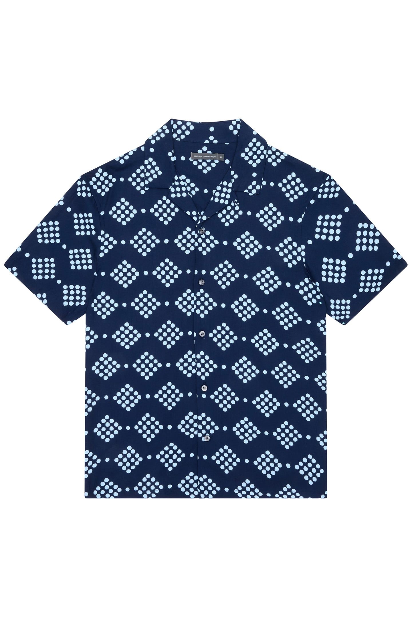 DOT VISCOSE REVERE SHORT SLEEVE SHIRT MARINE 1