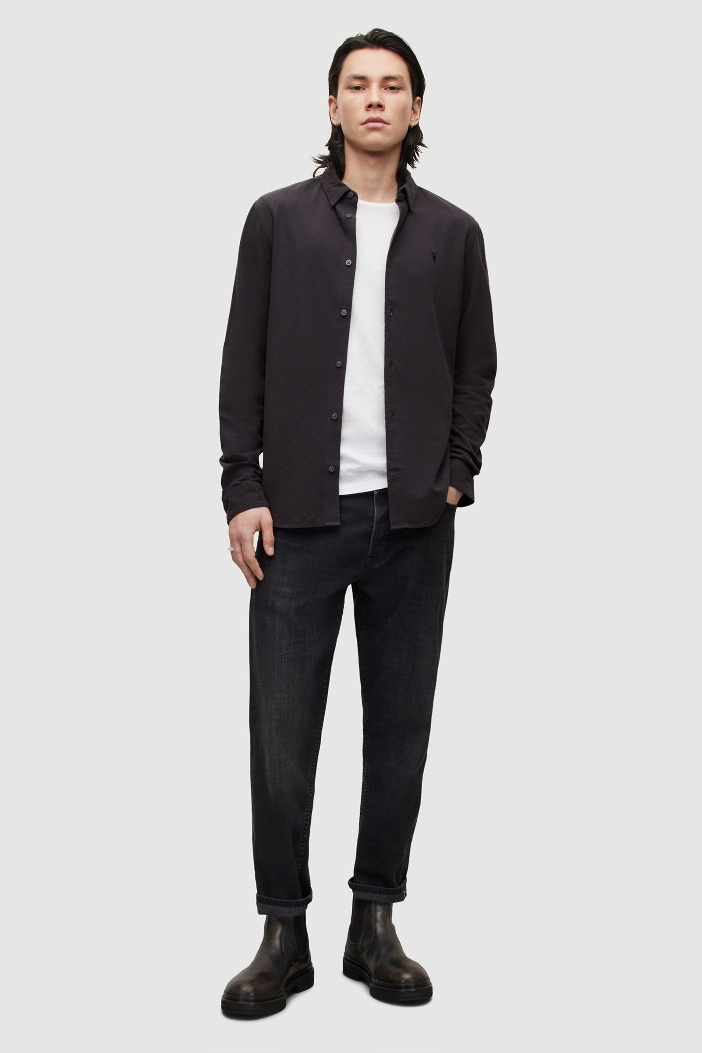 LOVELL LS SHIRT WASHED BLACK 3
