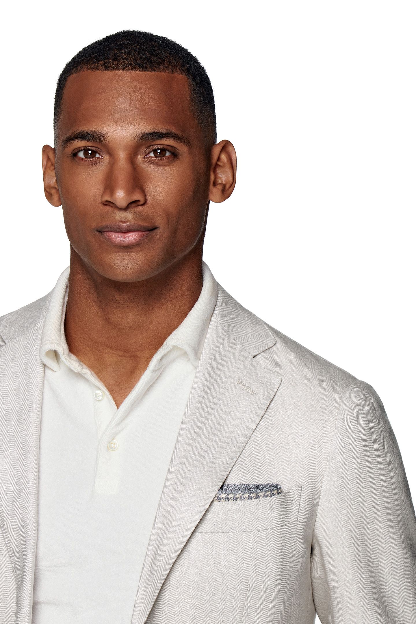 HERRINGBONE TAILORED FIT HAVANA BLAZER LIGHT GREY 4
