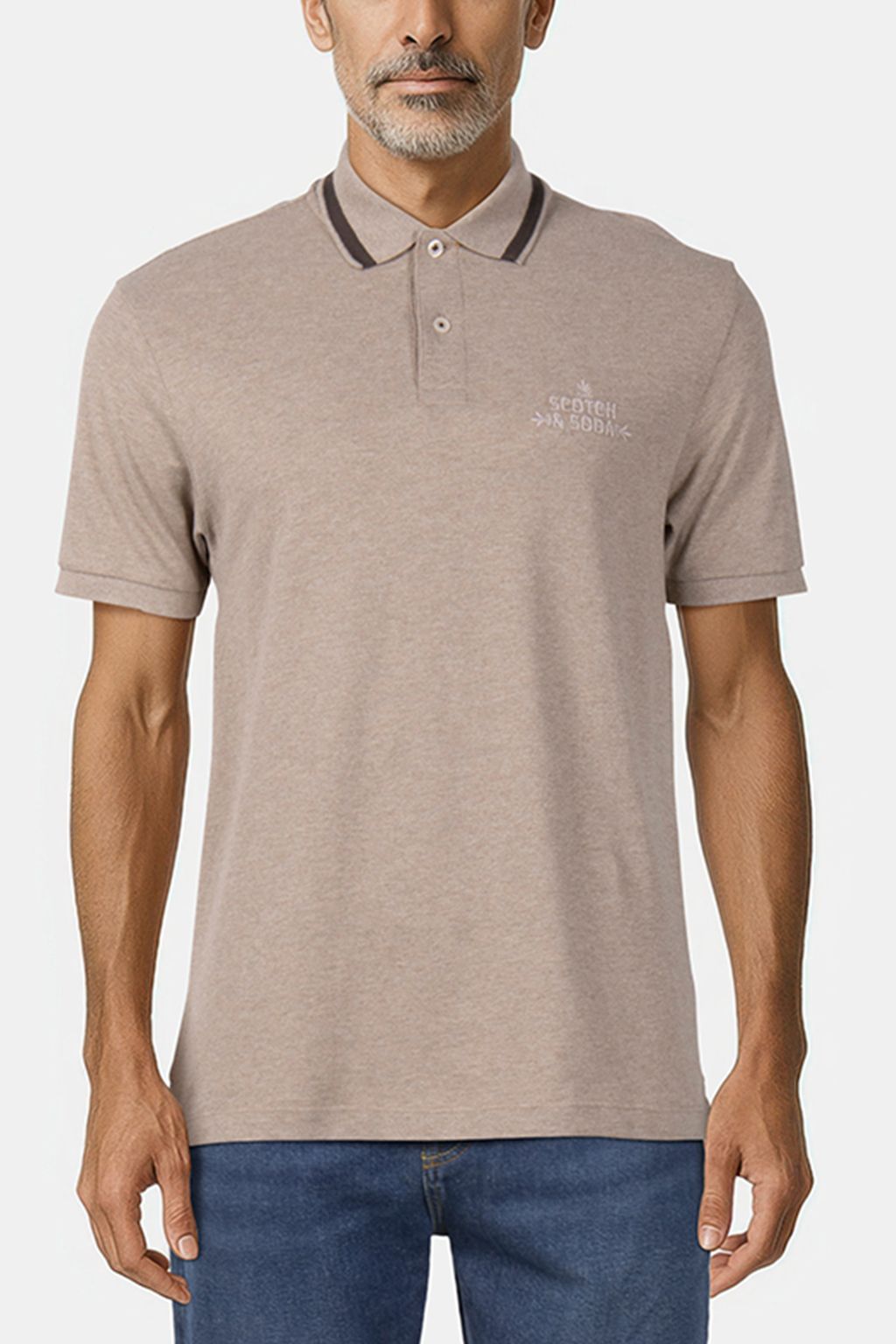 PIQUE SS POLO MOCHA HTHR 1