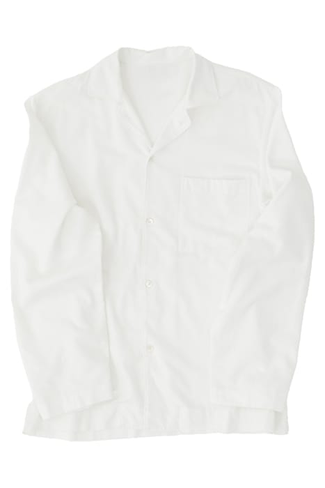 UNISEX FLANNEL, PYJAMAS SHIRT CREAM WHITE 3