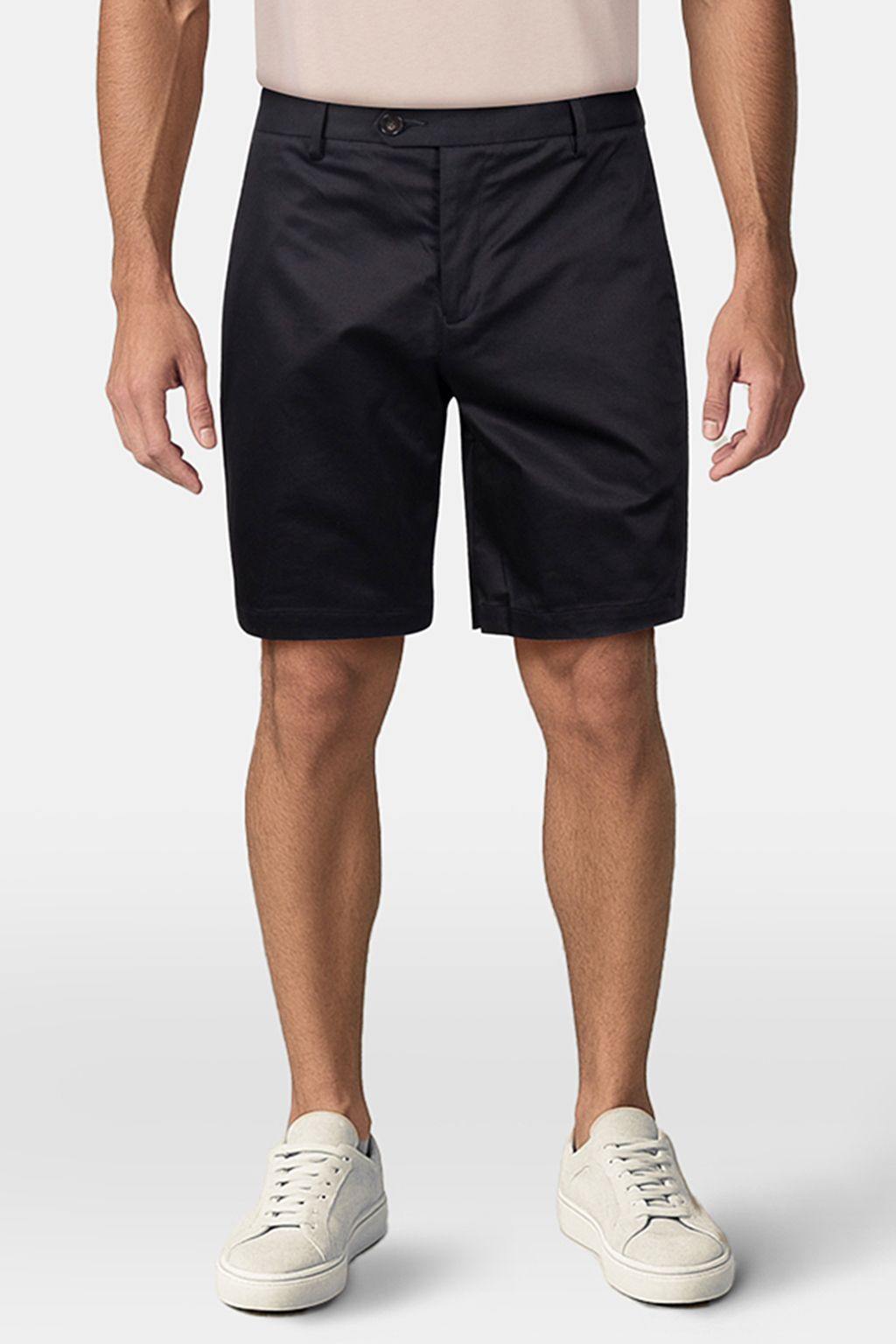 HAMPTON STRETCH COTTON CHINO SHORTS — BLACK 1