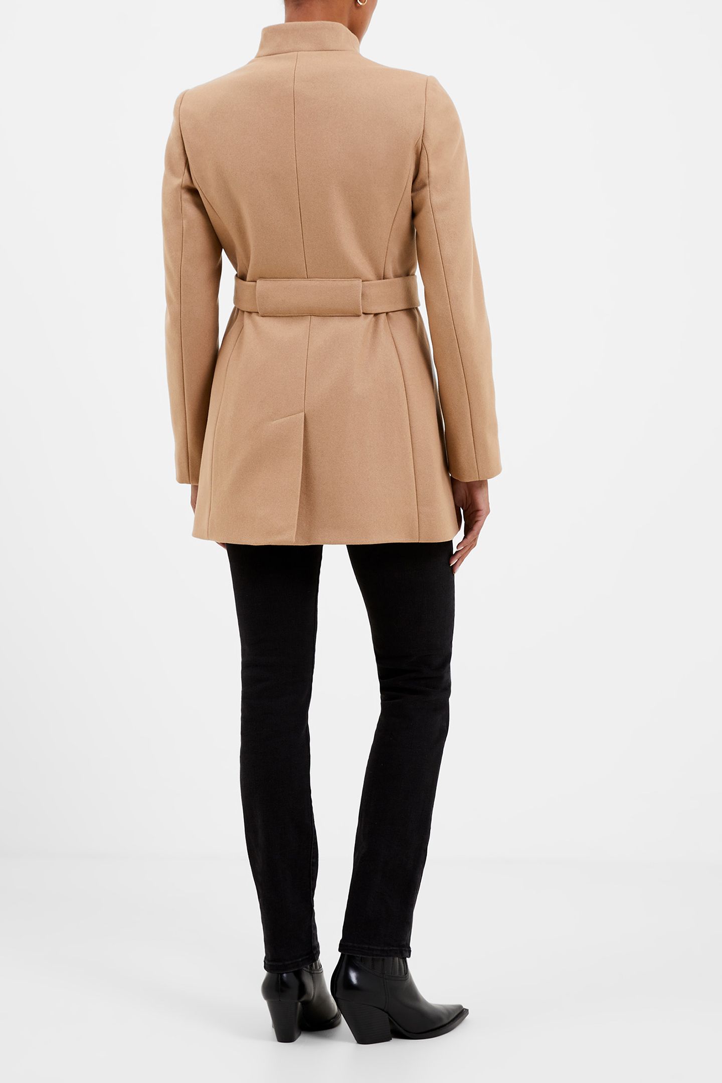 FT PLATFM FELT CROSSOVER COAT CAMEL 2