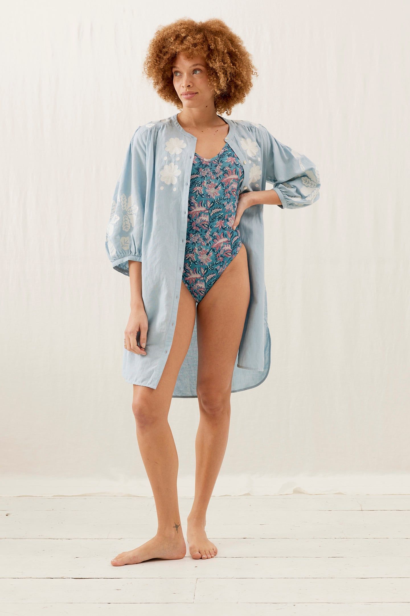 BATHING SUIT REVA TEAL GARDEN OF EDEN 3