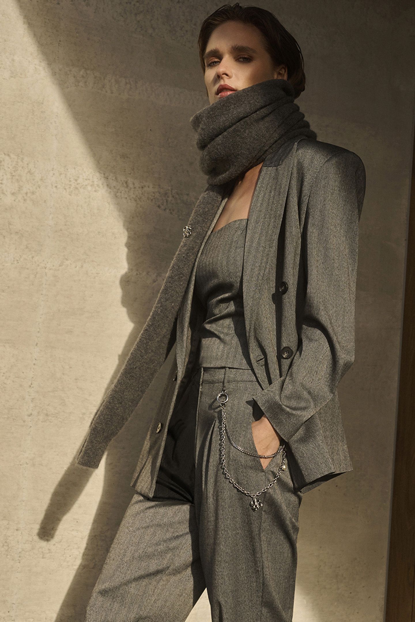 DEAN HERRINGBONE PANTS GRAPHITE 6