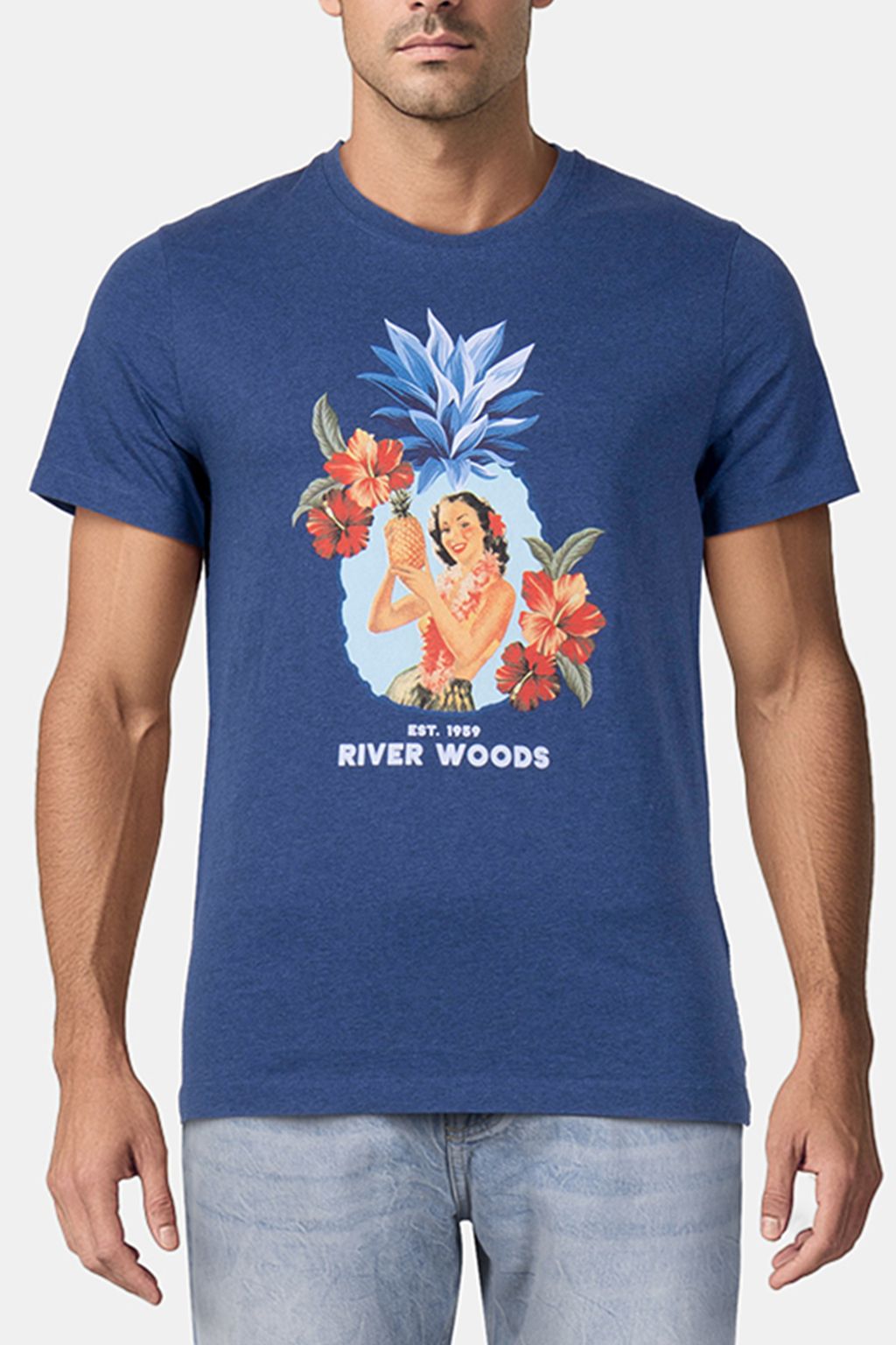 BASIC COTTON T-SHIRT IN BLUE 1
