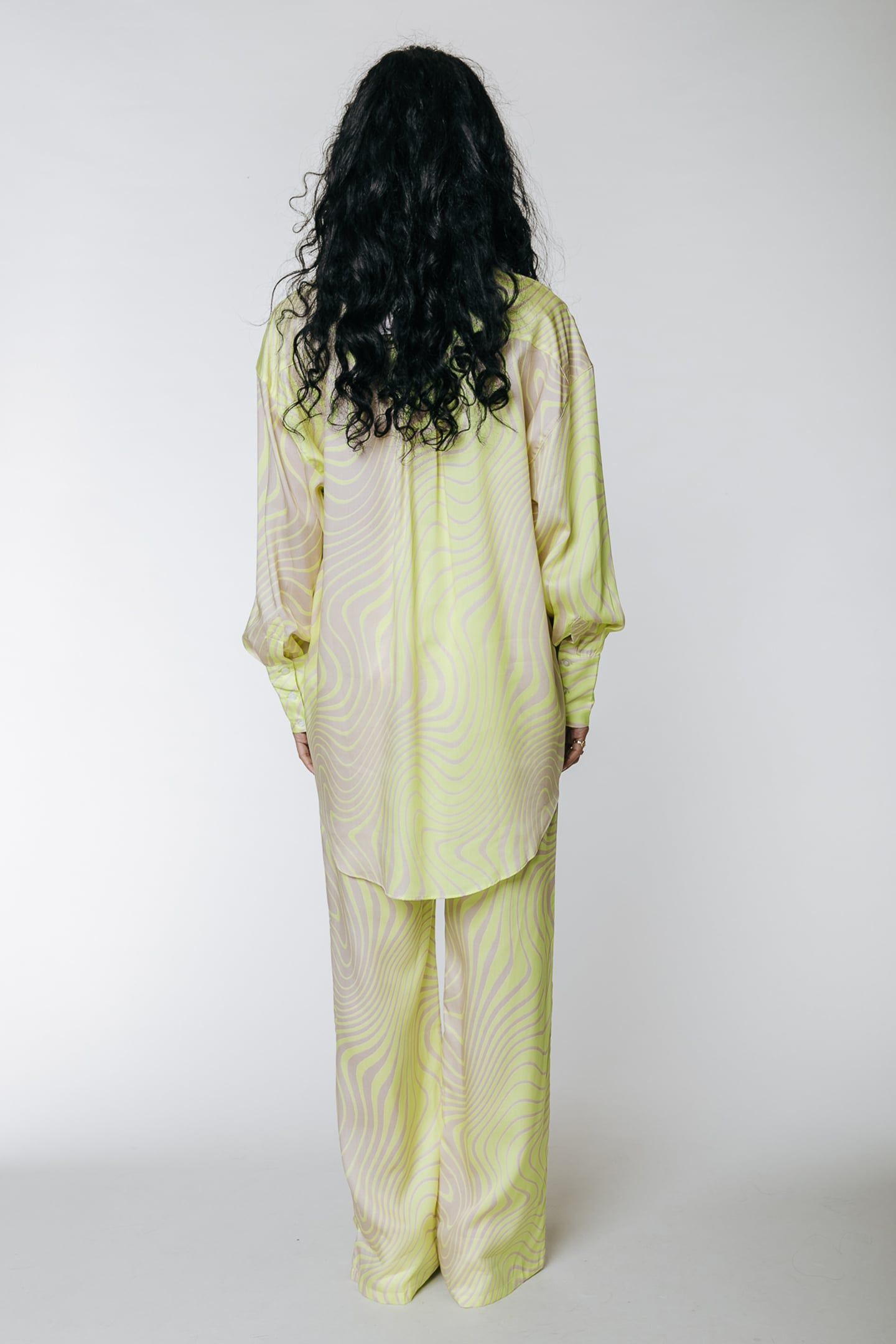 MELODY LIQUID STRAIGHT PANTS LIME 2