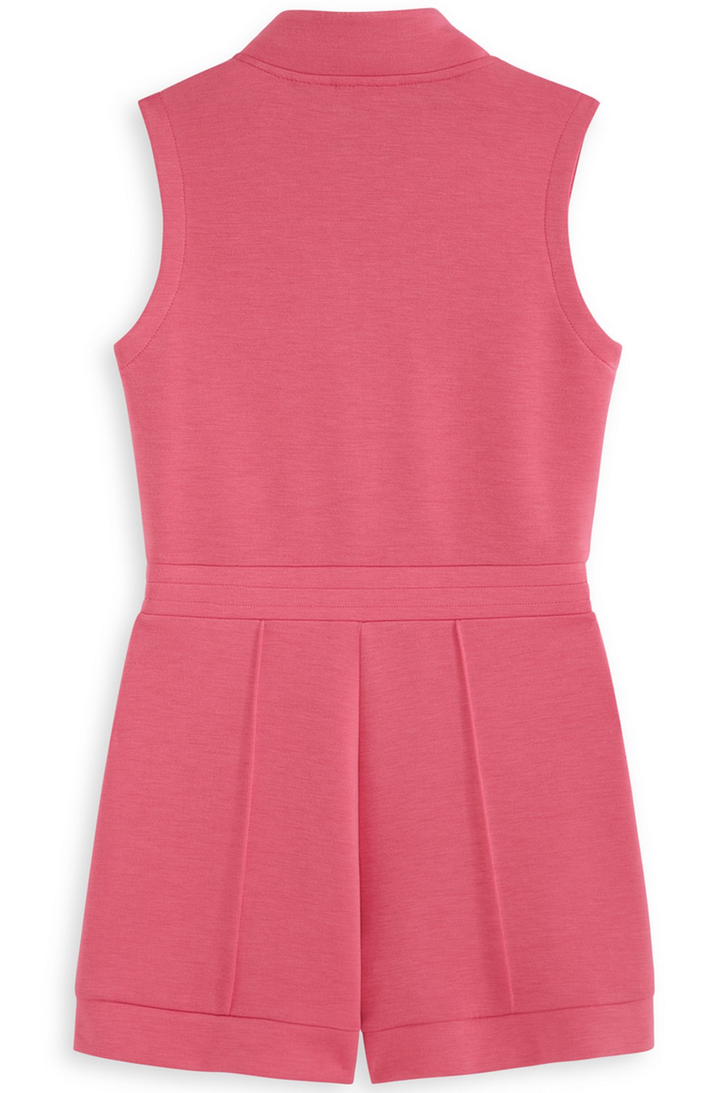 S&S GIRLS TENNIS GROUP DOUBLE KNIT HALF ZIP ROMPER PINK/BROW 2