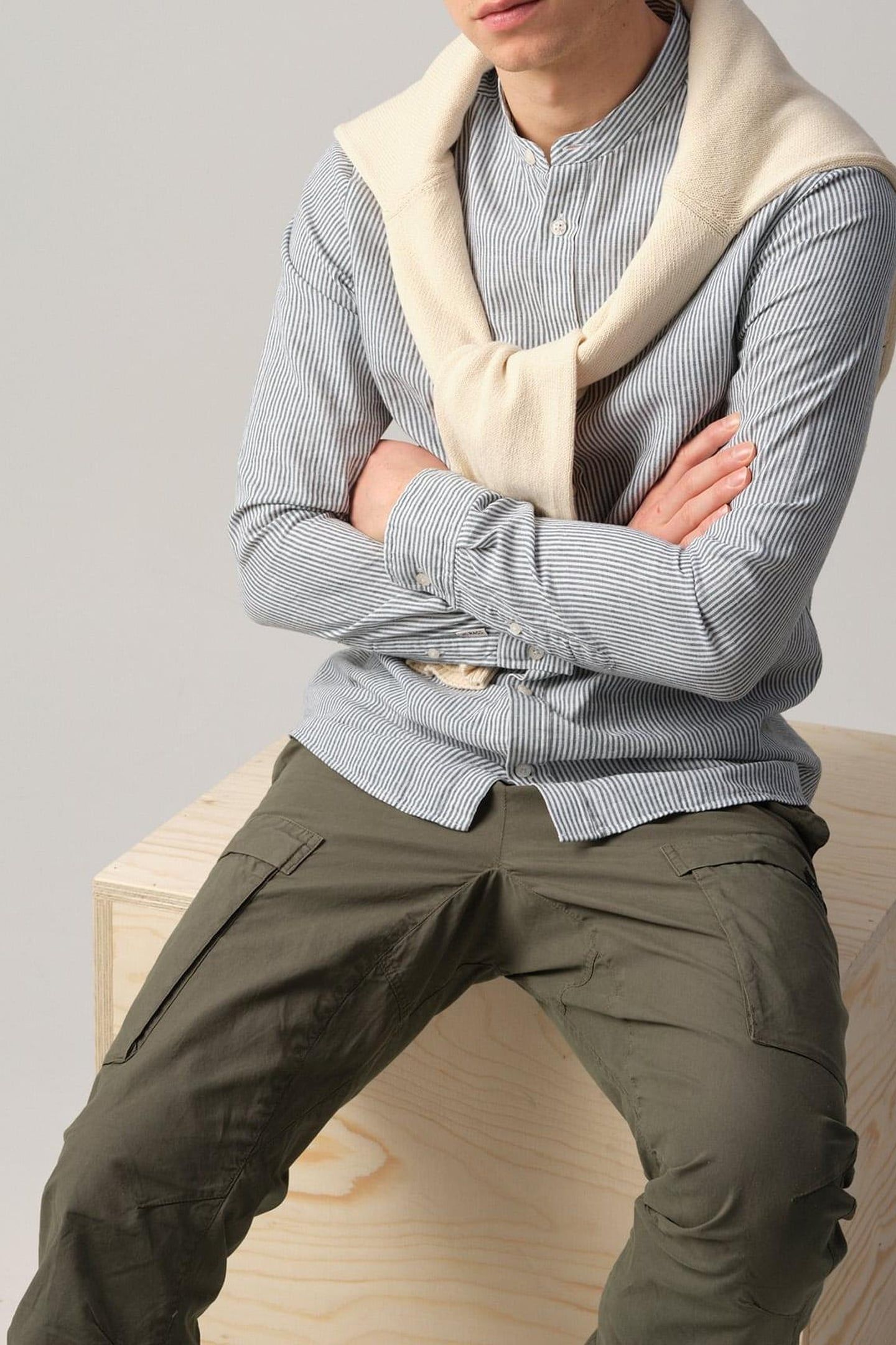 JEROEN CASUAL OVERHEMD LM ARCTIC STRIPE 4