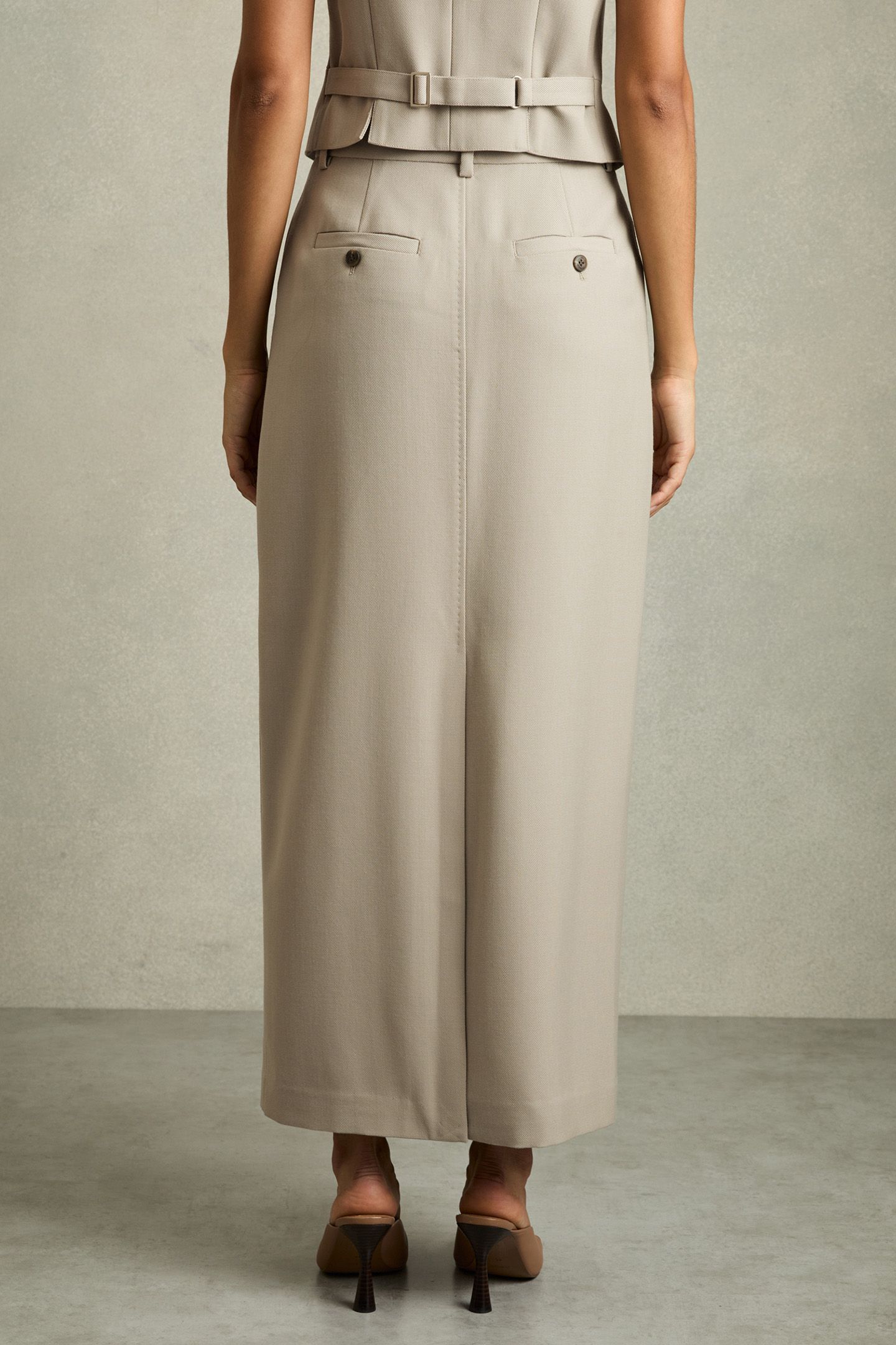 BRITTANY MIDI SKIRT — NEUTRAL 2