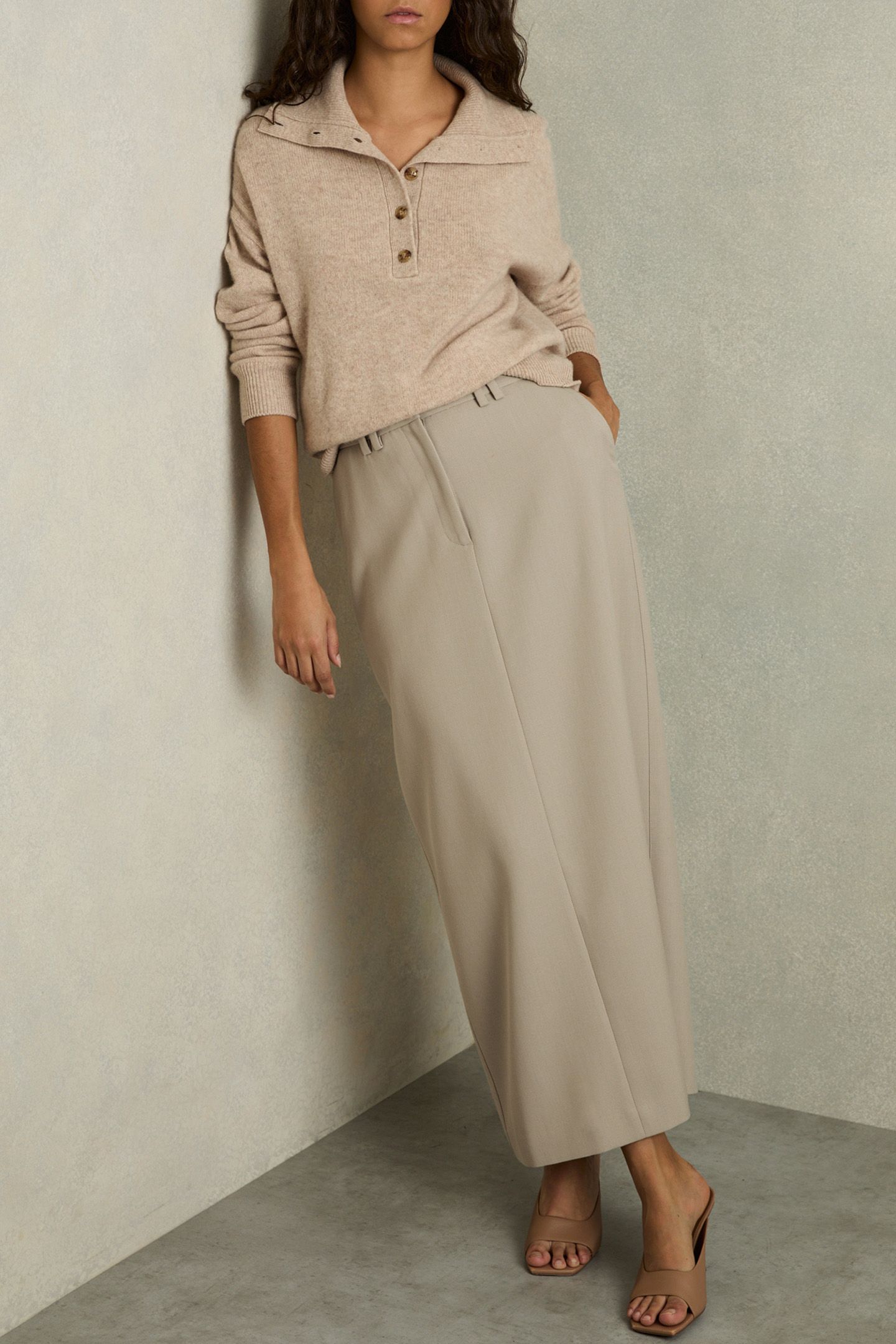 BRITTANY MIDI SKIRT — NEUTRAL 4
