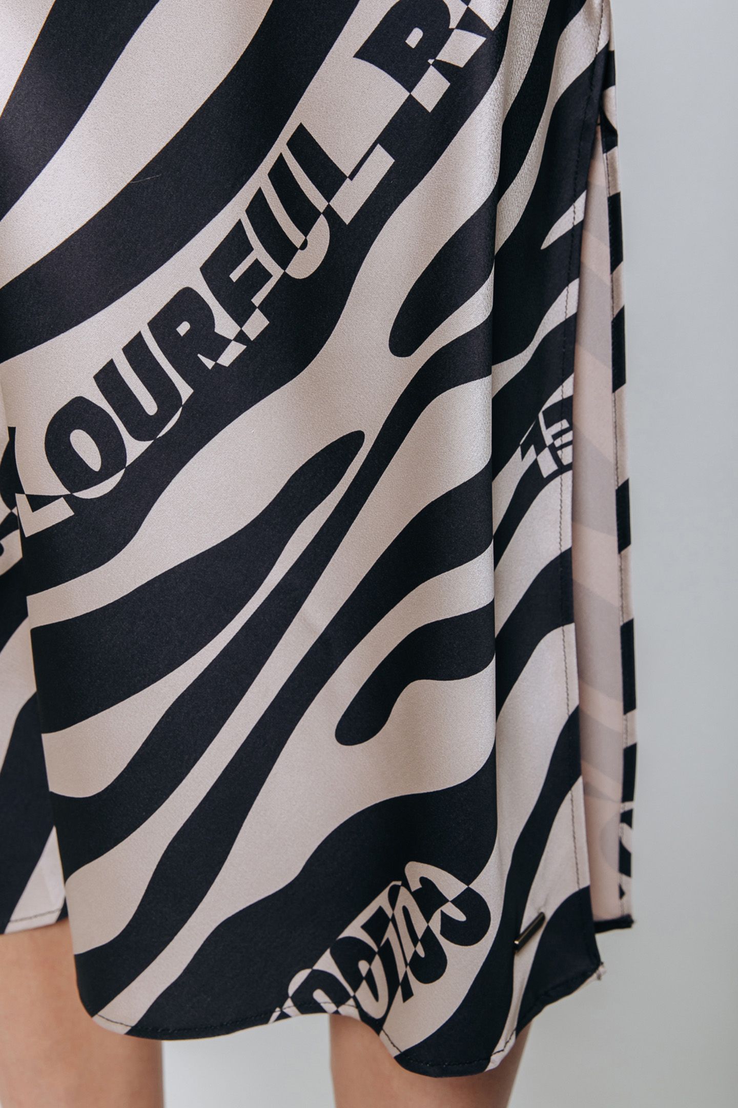CAMI ZEBRA MIDI SLIP DRESS SAND 9