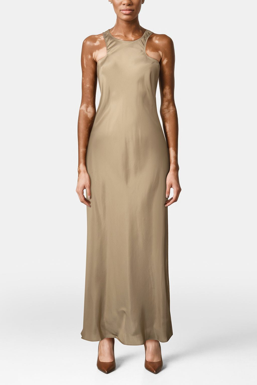 BETINA DRESS PALE OLIVE GREEN 1