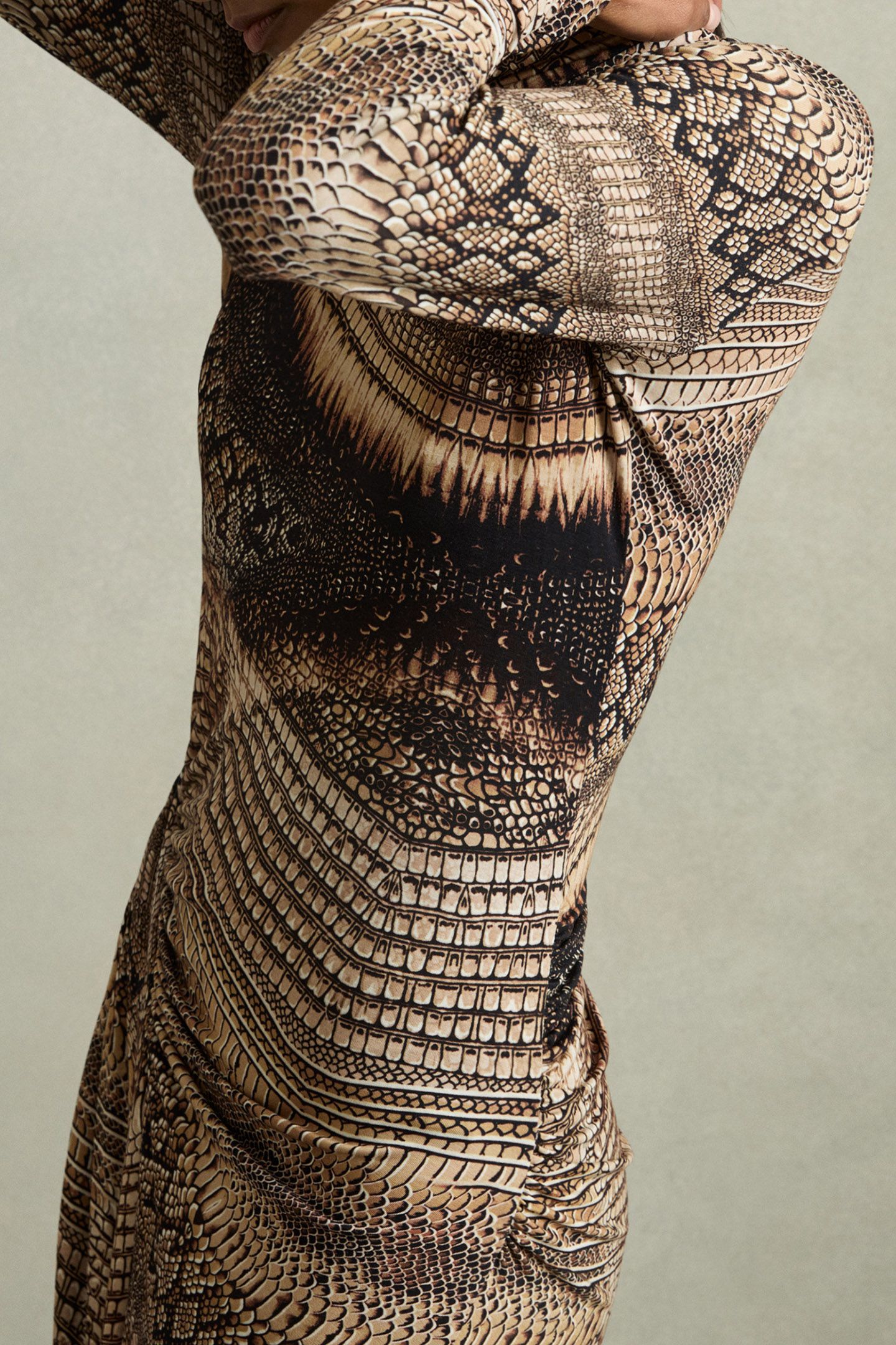 NAOMI ITALIAN PRINTED DRESS BROWN 4