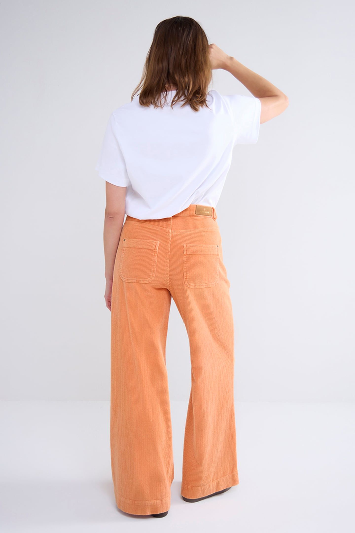FLARED PANTS FLUID STRETCH CORD ORANGE 3