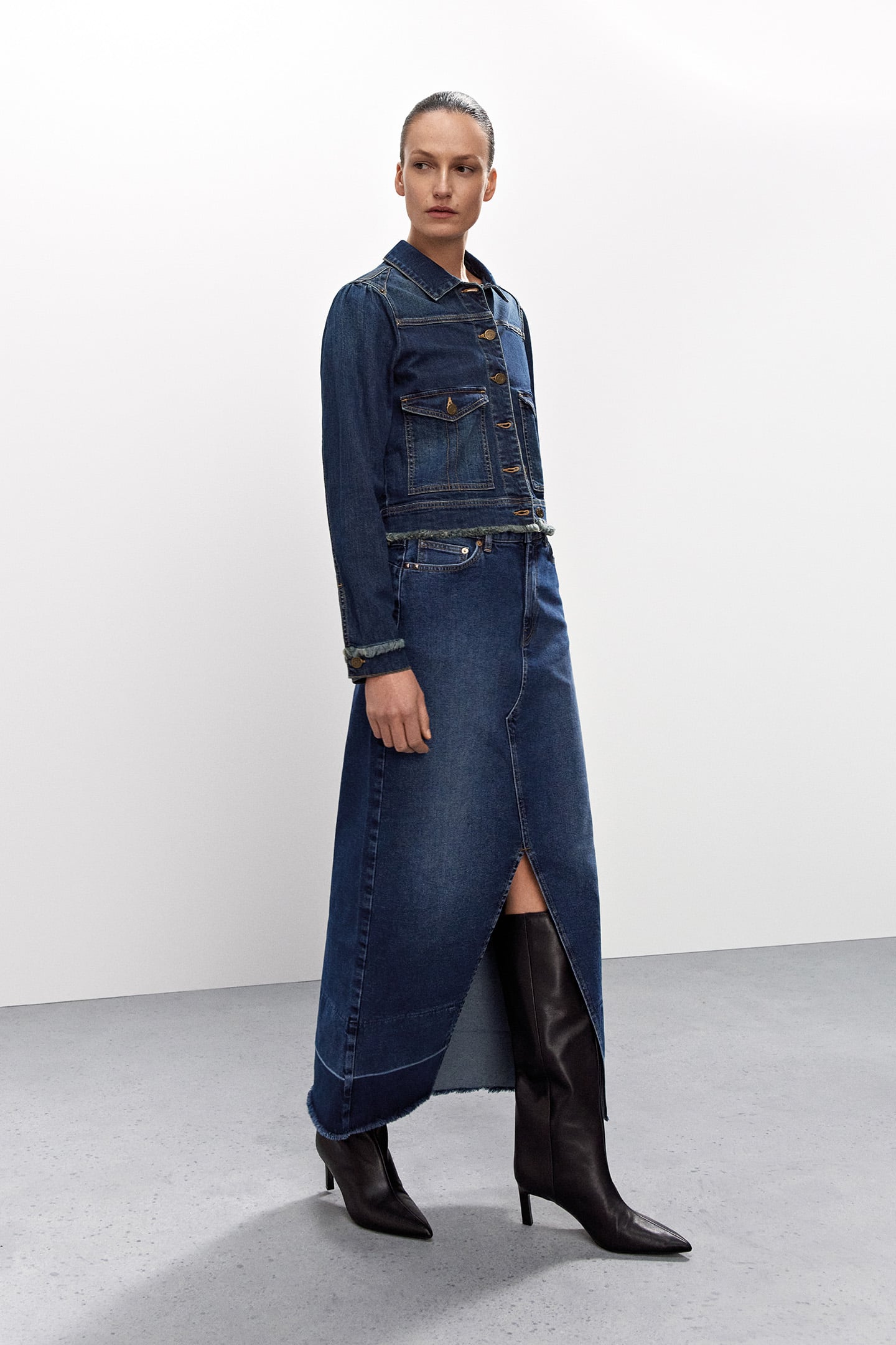 DENIM SKIRT COTTON COMFORD DENIM DENIM 6
