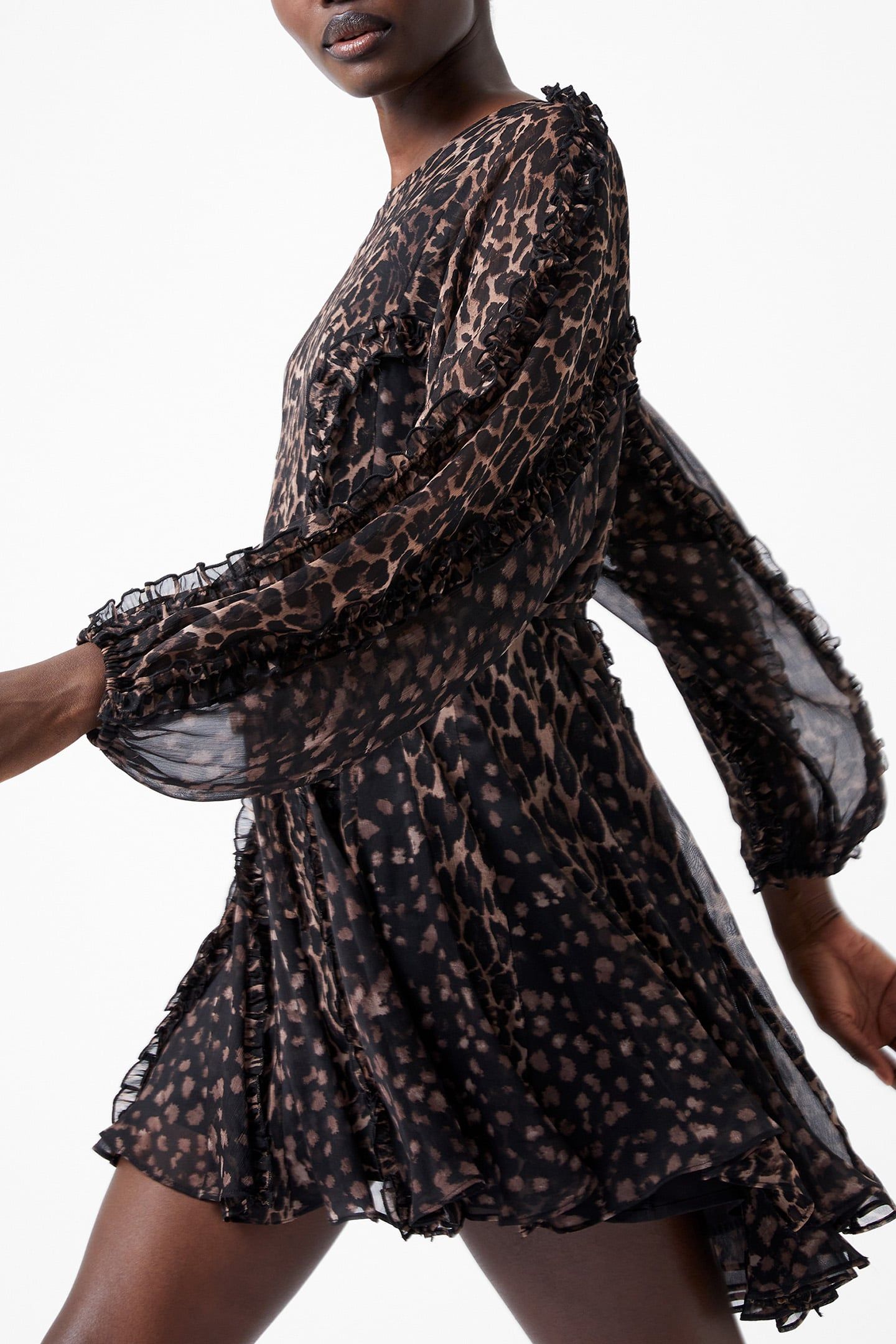 EMINA CHIFFON LEOPARD LS DRESS LEOPARD 4