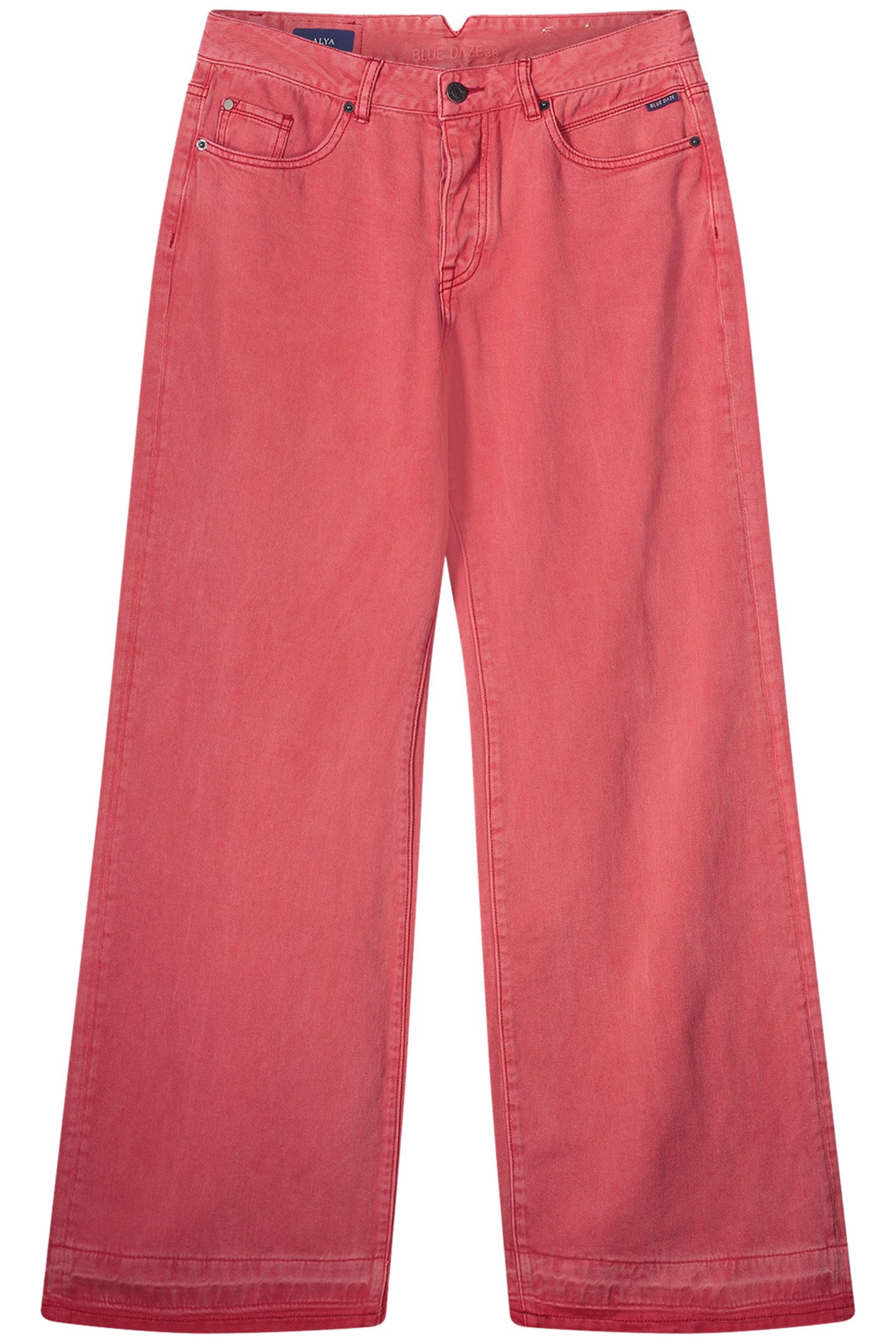 WIDE LEG JEANS COLOURED DENIM TRUE RED 4