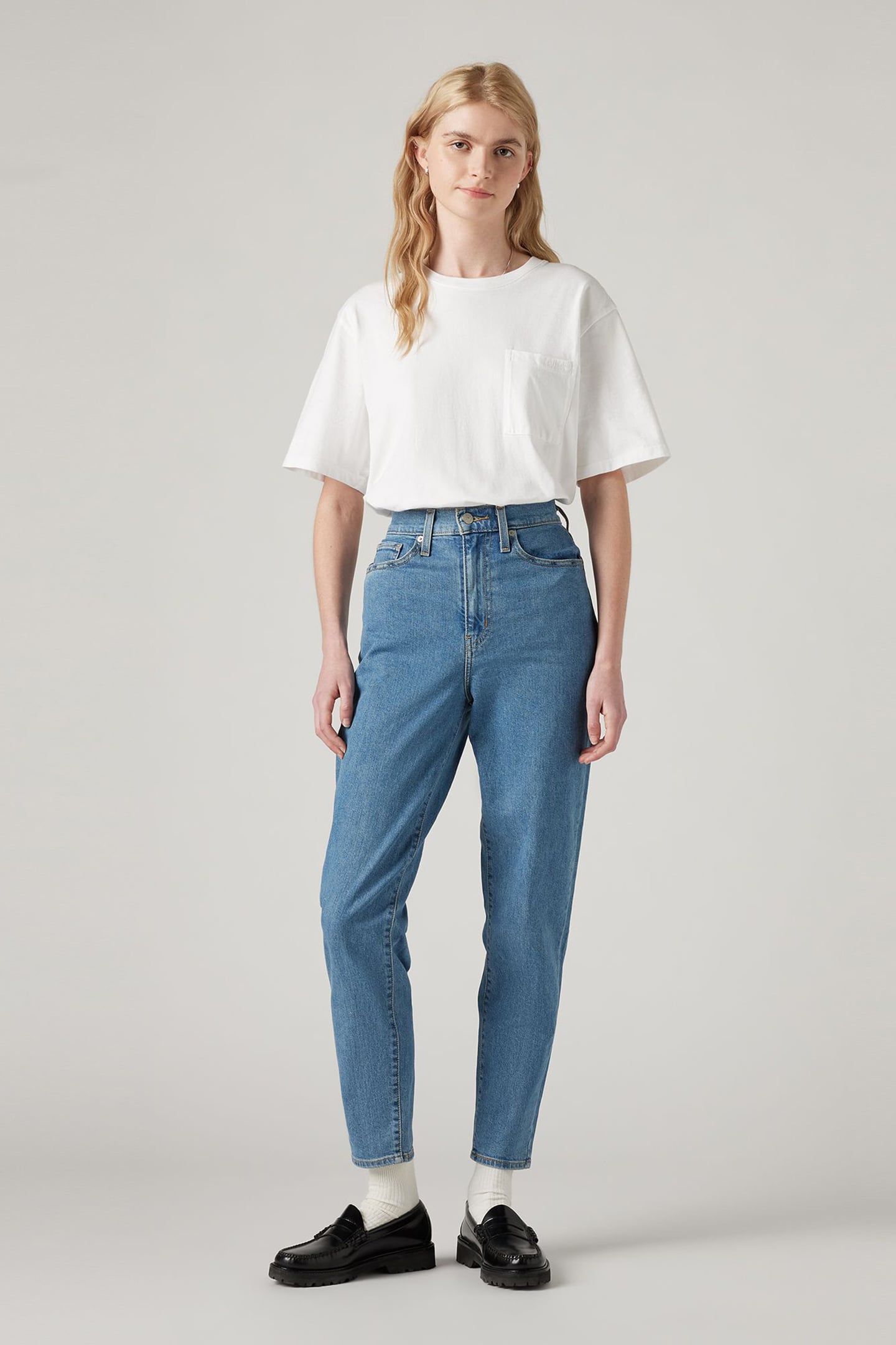 HIGH WAISTED MOM JEAN INDIGO 1