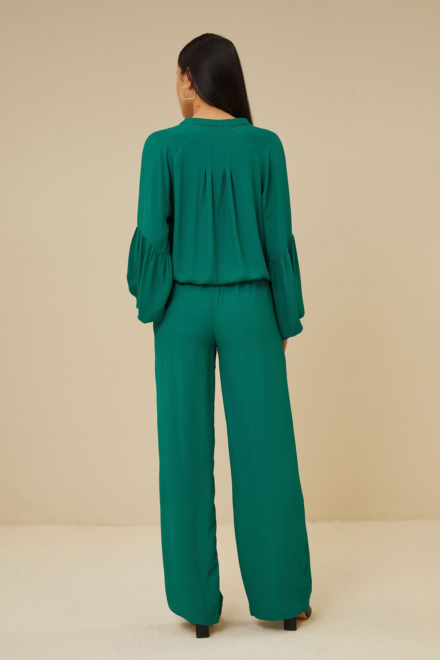 ROBYN SATIN STRIPE PANT EVERGREEN 2