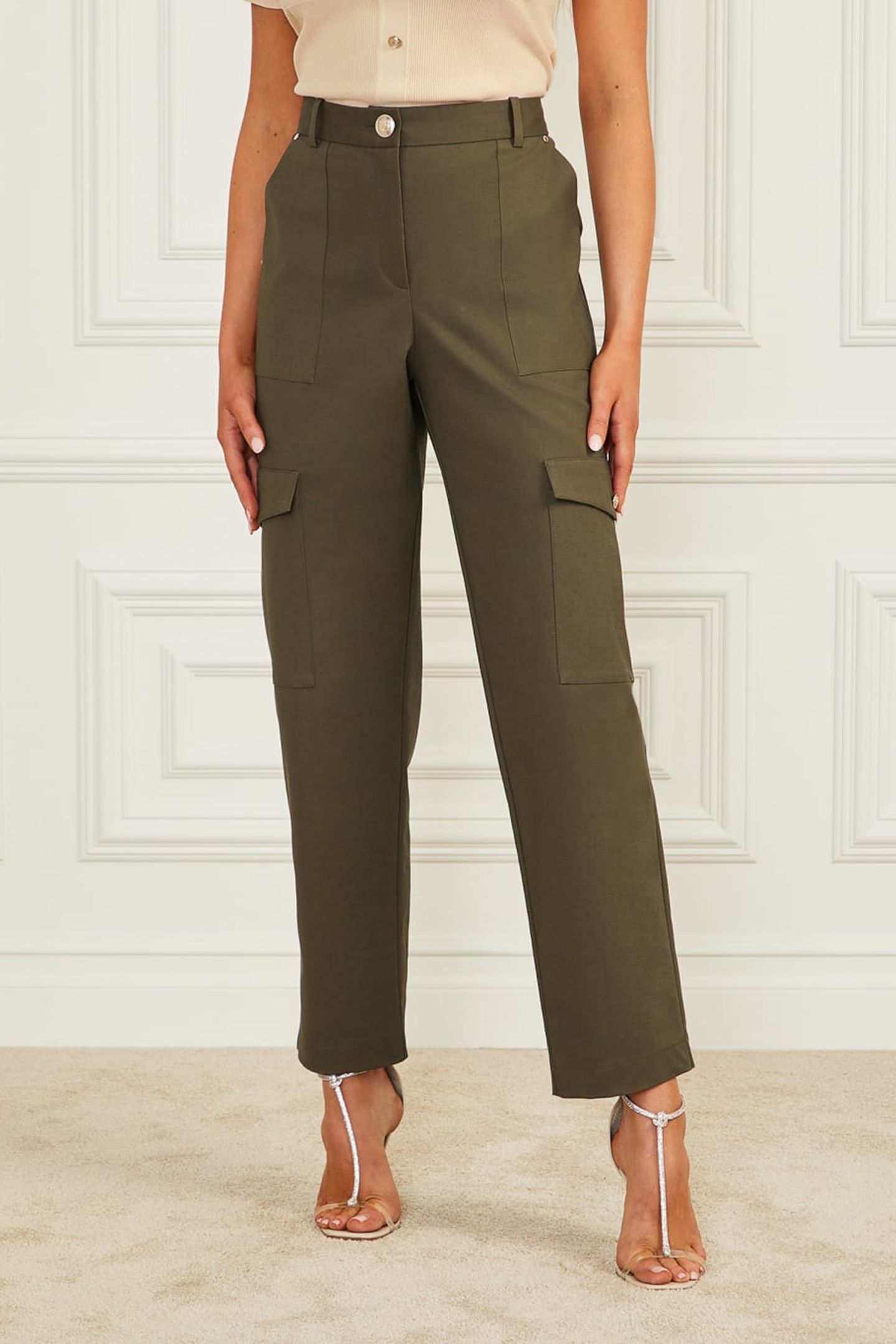 MARCIANO BY GUESS ALICE CARGO PANT OLIVE MORNING 1