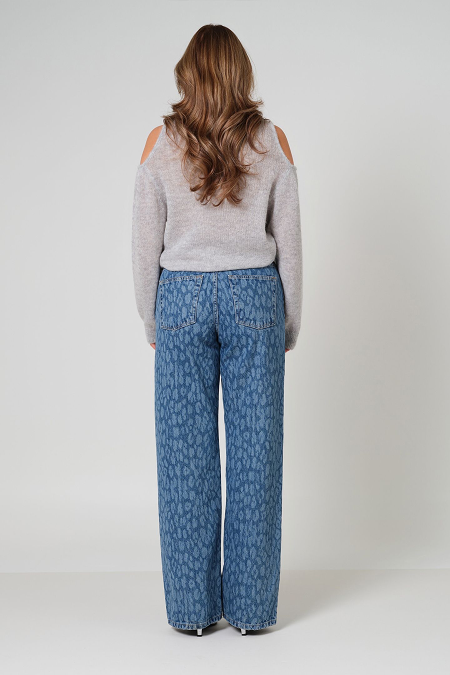 NUIT LEOPARD WIDE LEG JEANS WASHED BLUE 2