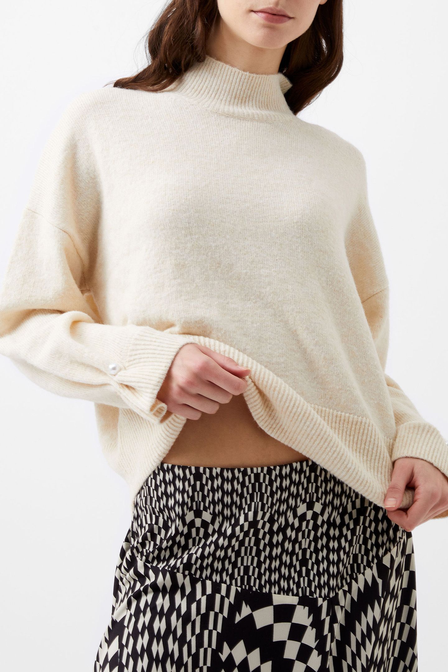 KEZIA PEARL CUFF DETAIL JUMPER CLASSIC CREAM 4