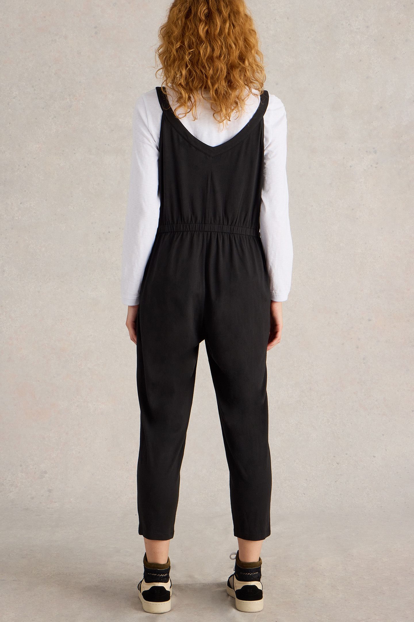 DRAWSTRING JERSEY JUMPSUIT PURE BLACK 2