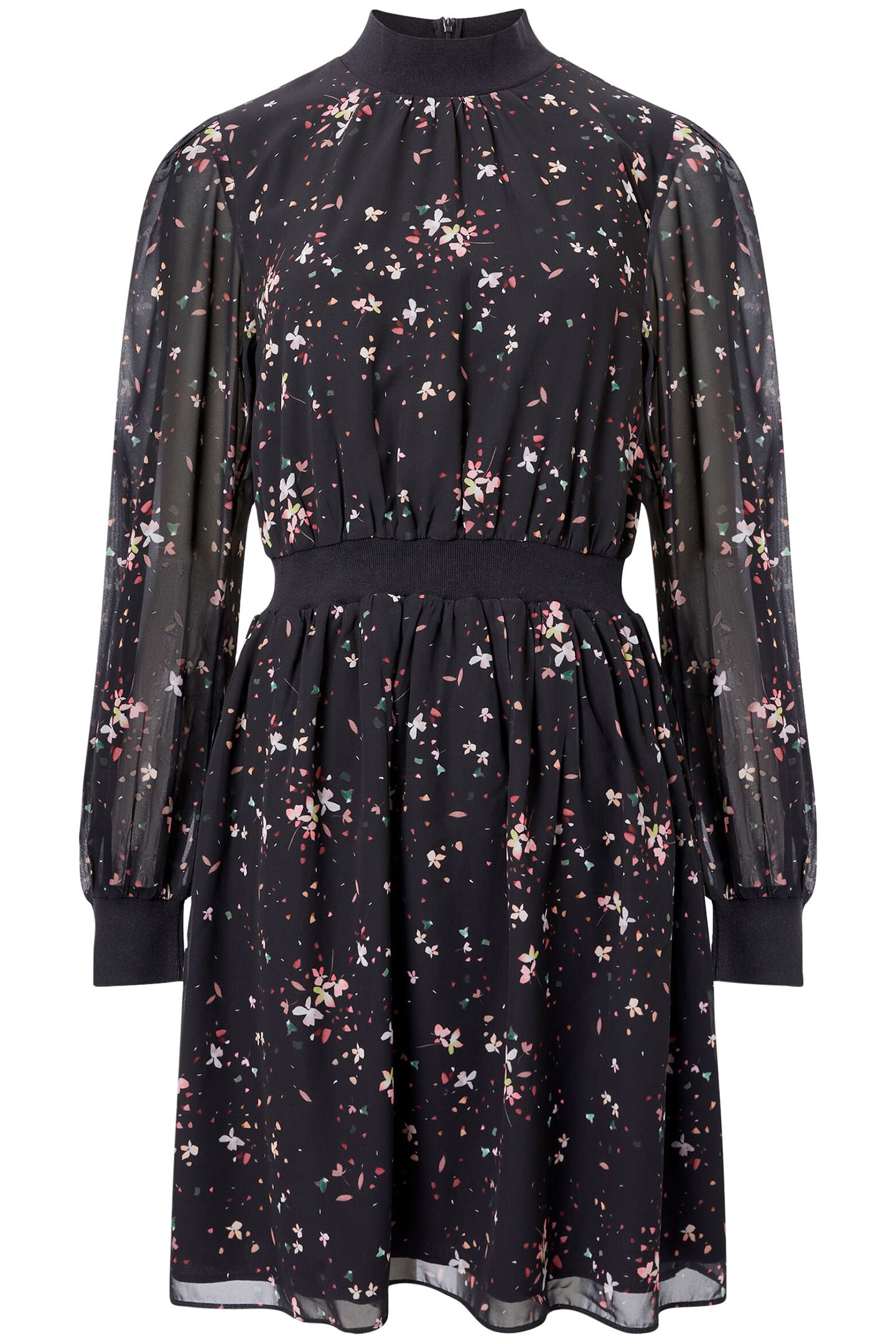 CARINA GEORGETTE HIGH NECK DRS BLACKOUT MULTI 3