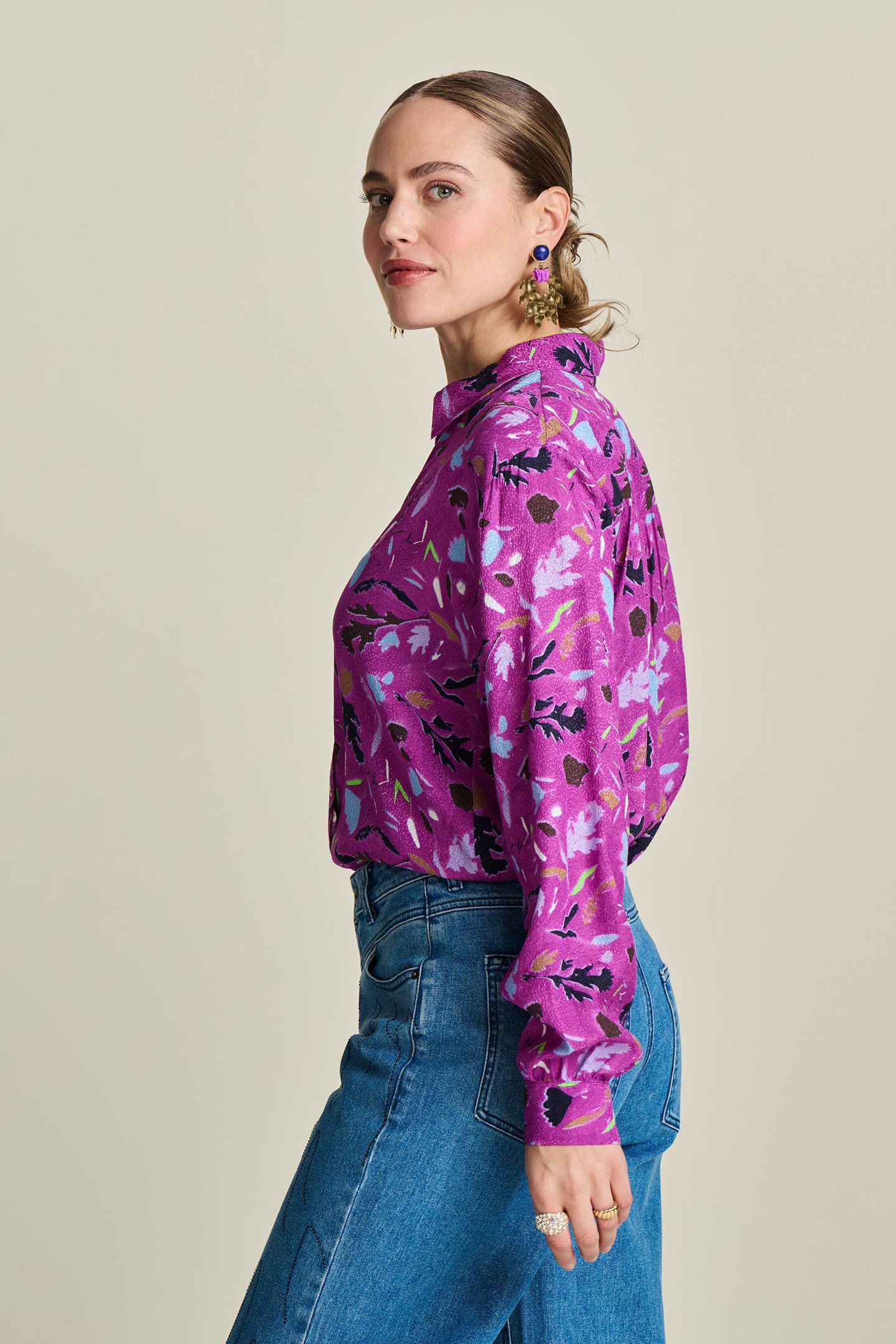 BLOUSE - MILLY FEATHERFEST CACTUS PINK 4