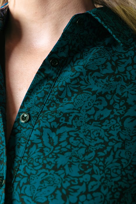 SACHA FLORAL RUFFLE DRESS LS DEEP TEAL 2