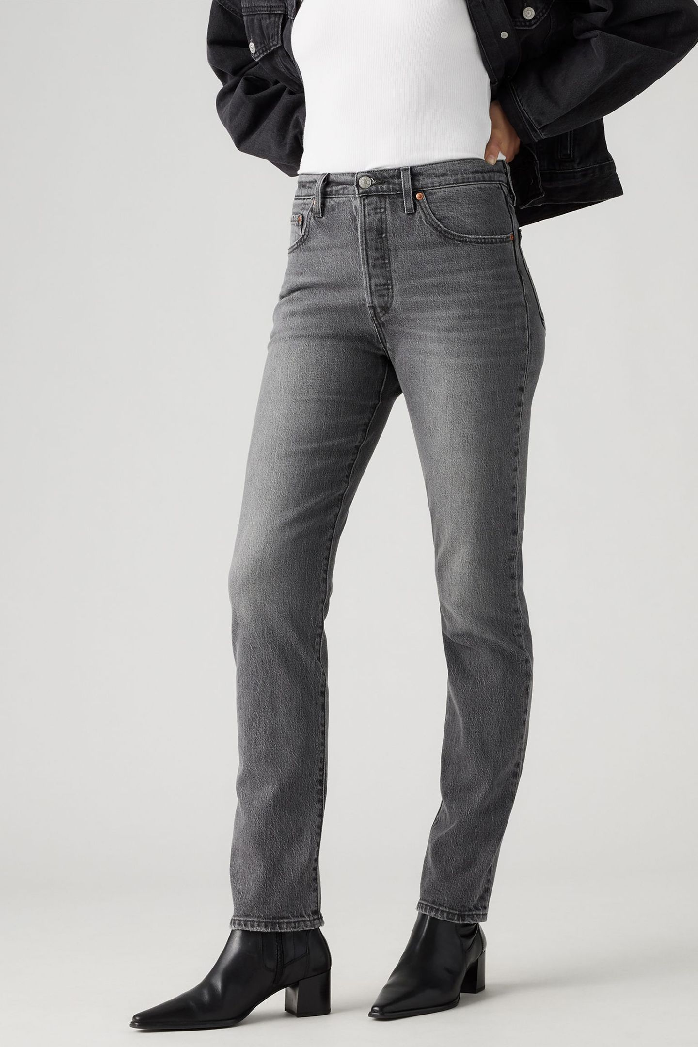 501 JEANS FOR WOMEN BLACK WORN IN 1